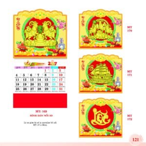 Lịch Treo Tường Lò Xo 2027 MT Mẫu MT169 (37 x 68cm) Quà Tặng Khuyến Mại Kích Cầu Cuối Năm in logo doanh nghiệp quà tặng Tết tại Quà Tặng Khuyến Mại KM