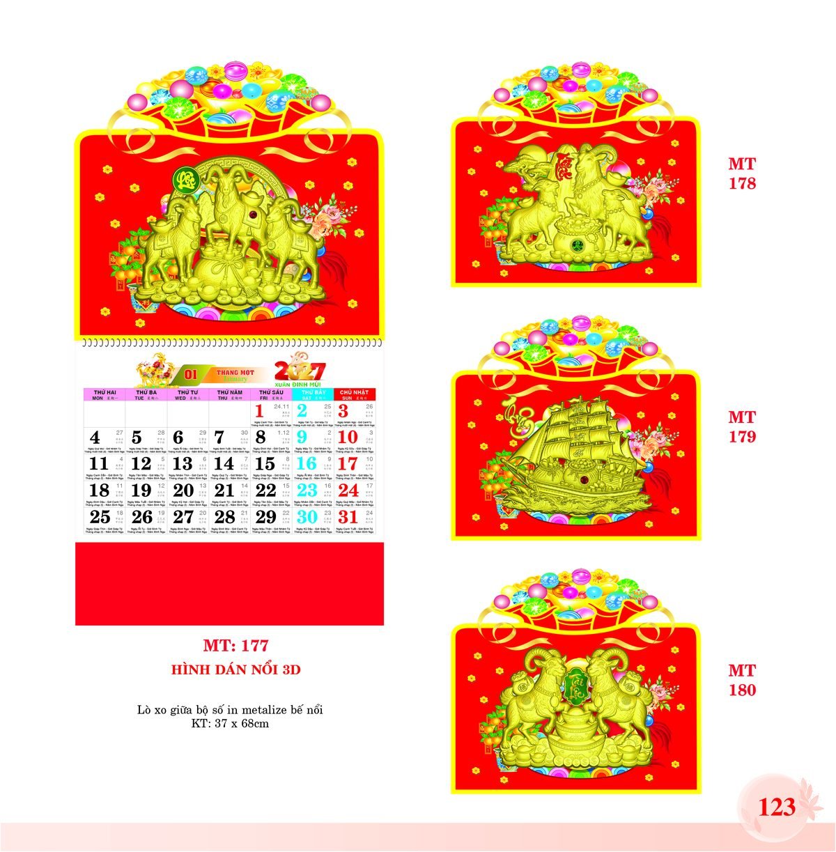 Lịch Treo Tường Lò Xo 2027 MT Mẫu MT180 (37 x 68cm) Quà Tặng Khuyến Mại Kích Cầu Cuối Năm Lịch Treo Tường Lò Xo 2027 MT Mẫu MT180 (37 x 68cm) Quà Tặng Khuyến Mại Kích Cầu Cuối Năm in logo doanh nghiệp quà tặng Tết tại Quà Tặng Khuyến Mại KM