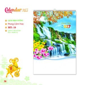 Lịch Treo Tường Lò Xo 2027 MT Mẫu MT19 (40 x 60 cm) Quà Tặng Khuyến Mại Kích Cầu Cuối Năm in logo doanh nghiệp quà tặng Tết tại Quà Tặng Khuyến Mại KM