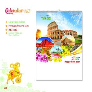 Lịch Treo Tường Lò Xo 2027 MT Mẫu MT20 (40 x 60cm) Quà Tặng Khuyến Mại Kích Cầu Cuối Năm in logo doanh nghiệp quà tặng Tết tại Quà Tặng Khuyến Mại KM