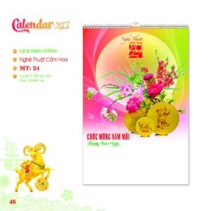 Lịch Treo Tường Lò Xo 2027 MT Mẫu MT24 (40 x 60cm) Quà Tặng Khuyến Mại Kích Cầu Cuối Năm in logo doanh nghiệp quà tặng Tết tại Quà Tặng Khuyến Mại KM