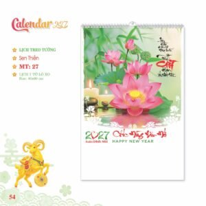Lịch Treo Tường Lò Xo 2027 MT Mẫu MT27 (40 x 60cm) Quà Tặng Khuyến Mại Kích Cầu Cuối Năm in logo doanh nghiệp quà tặng Tết tại Quà Tặng Khuyến Mại KM