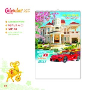 Lịch Treo Tường Lò Xo 2027 MT Mẫu MT36 (40 x 60cm) Quà Tặng Khuyến Mại Kích Cầu Cuối Năm in logo doanh nghiệp quà tặng Tết tại Quà Tặng Khuyến Mại KM