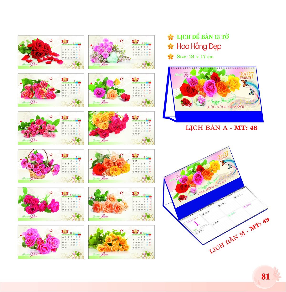 Lịch Để Bàn 2027 MT Mẫu MT49 (24 x 17cm) Quà Tặng Khuyến Mại Kích Cầu Cuối Năm Lịch Để Bàn 2027 MT Mẫu MT49 (24 x 17cm) Quà Tặng Khuyến Mại Kích Cầu Cuối Năm in logo doanh nghiệp quà tặng Tết tại Quà Tặng Khuyến Mại KM
