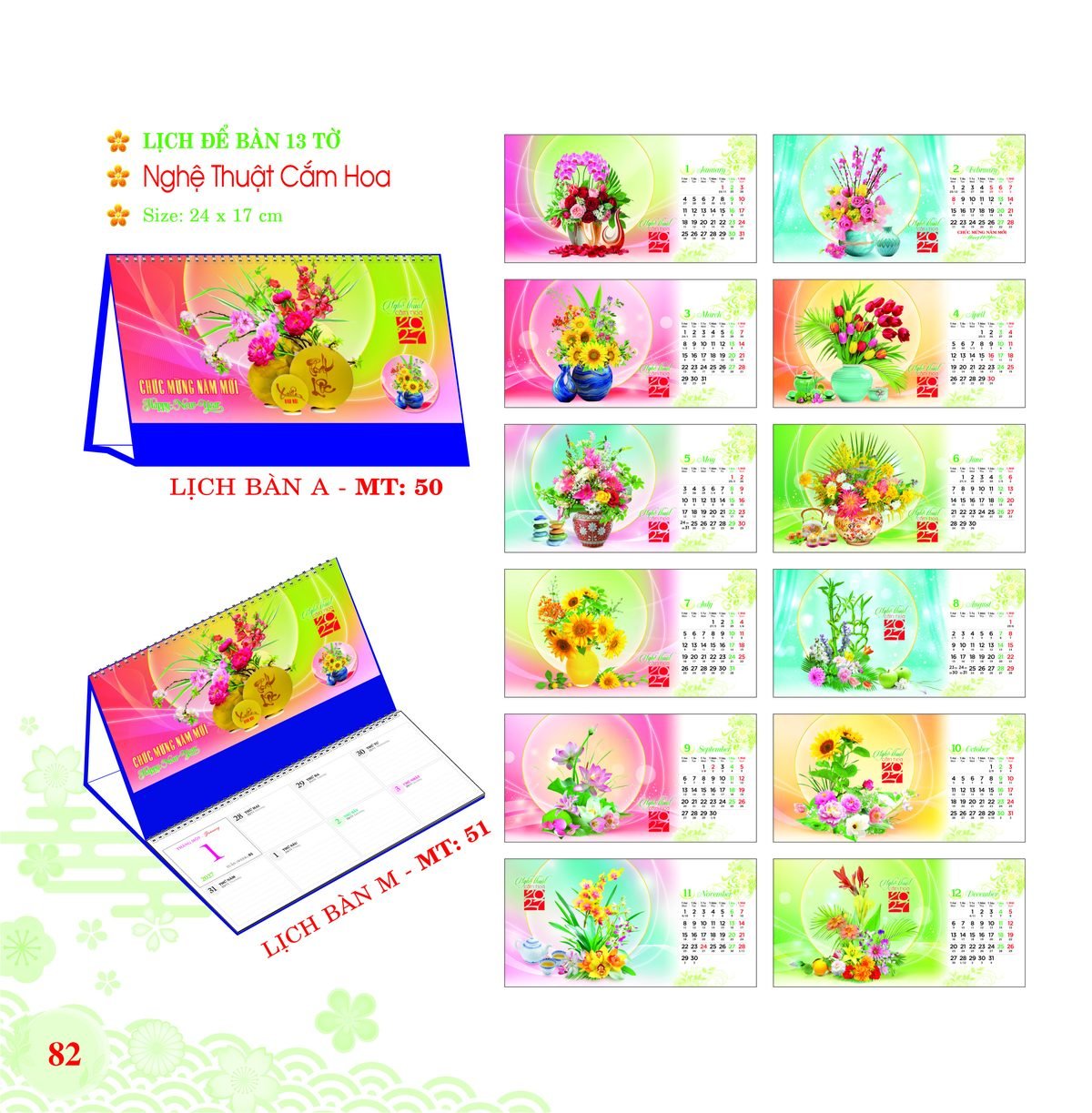 Lịch Để Bàn 2027 MT Mẫu MT50 (24 x 17cm) Quà Tặng Khuyến Mại Kích Cầu Cuối Năm Lịch Để Bàn 2027 MT Mẫu MT50 (24 x 17cm) Quà Tặng Khuyến Mại Kích Cầu Cuối Năm in logo doanh nghiệp quà tặng Tết tại Quà Tặng Khuyến Mại KM