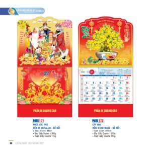 Lịch Treo Tường Lò Xo 2027 NB Mẫu NB172 (37 x 68cm) Quà Tặng Khuyến Mại Kích Cầu Cuối Năm in logo doanh nghiệp quà tặng Tết tại Quà Tặng Khuyến Mại KM