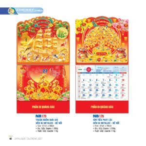 Lịch Treo Tường Lò Xo 2027 NB Mẫu NB176 (37 x 68cm) Quà Tặng Khuyến Mại Kích Cầu Cuối Năm in logo doanh nghiệp quà tặng Tết tại Quà Tặng Khuyến Mại KM