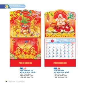 Lịch Treo Tường Lò Xo 2027 NB Mẫu NB184 (37 x 68cm) Quà Tặng Khuyến Mại Kích Cầu Cuối Năm in logo doanh nghiệp quà tặng Tết tại Quà Tặng Khuyến Mại KM