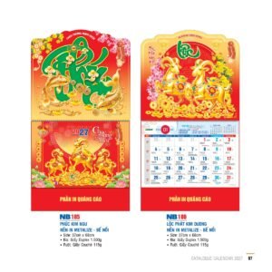 Lịch Bìa Treo 2027 NB Mẫu NB185 (29 x 41 cm) Quà Tặng Khuyến Mại Kích Cầu Cuối Năm in logo doanh nghiệp quà tặng Tết tại Quà Tặng Khuyến Mại KM
