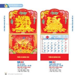 Lịch Treo Tường Lò Xo 2027 NB Mẫu NB204T (37 x 68cm) Quà Tặng Khuyến Mại Kích Cầu Cuối Năm in logo doanh nghiệp quà tặng Tết tại Quà Tặng Khuyến Mại KM