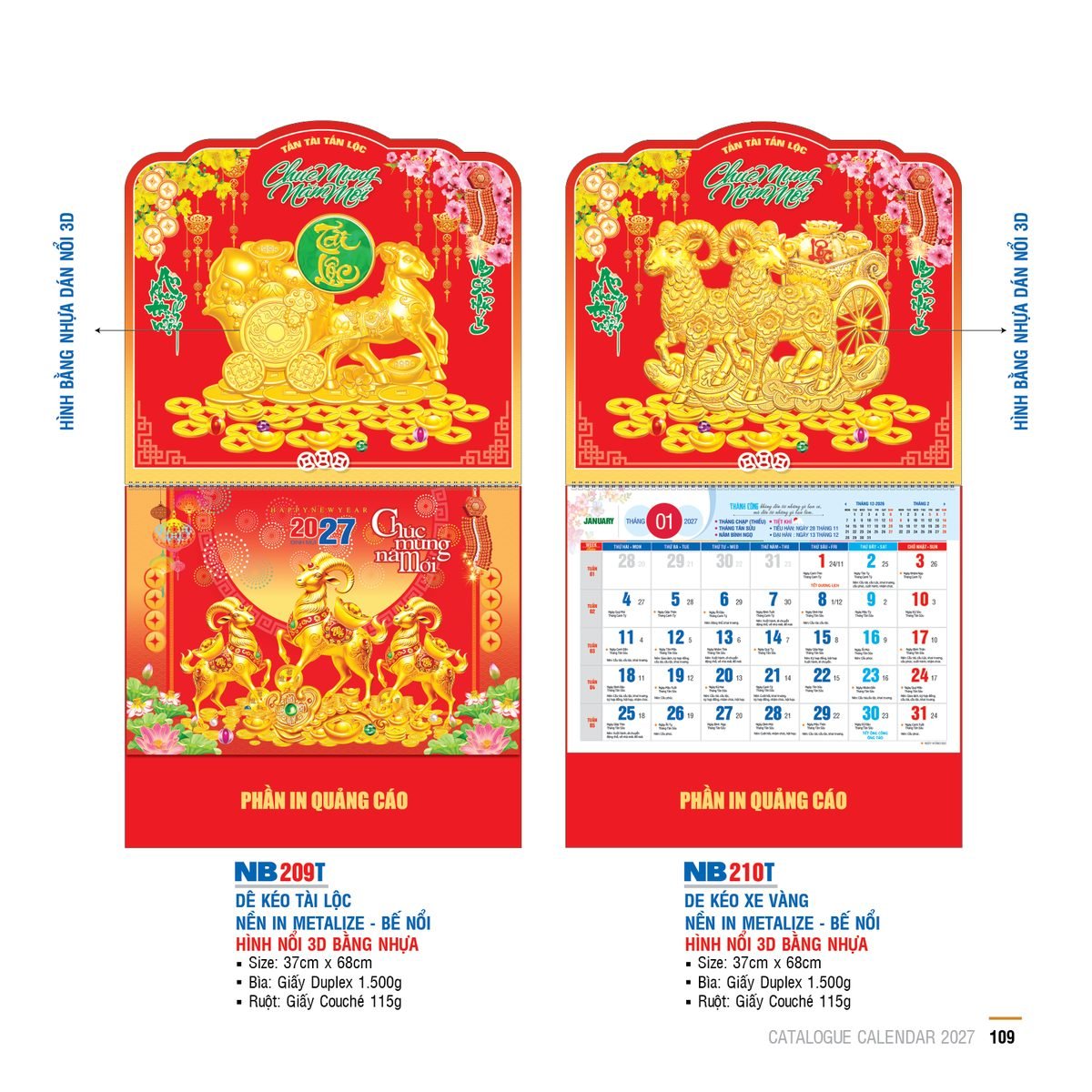 Lịch Bìa Treo 2027 NB Mẫu NB209T (29 x 41 cm) Quà Tặng Khuyến Mại Kích Cầu Cuối Năm Lịch Bìa Treo 2027 NB Mẫu NB209T (29 x 41 cm) Quà Tặng Khuyến Mại Kích Cầu Cuối Năm in logo doanh nghiệp quà tặng Tết tại Quà Tặng Khuyến Mại KM