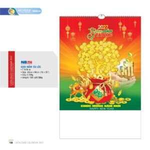 Lịch Treo Tường Lò Xo 2027 NB Mẫu NB256 (16 x 25 cm) Quà Tặng Khuyến Mại Kích Cầu Cuối Năm in logo doanh nghiệp quà tặng Tết tại Quà Tặng Khuyến Mại KM