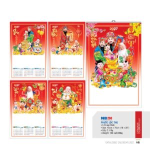 Lịch Treo Tường Nẹp Thiếc 2027 NB Mẫu NB260 (18 x 28 cm) Quà Tặng Khuyến Mại Kích Cầu Cuối Năm in logo doanh nghiệp quà tặng Tết tại Quà Tặng Khuyến Mại KM