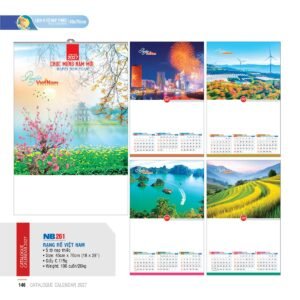 Lịch Treo Tường Nẹp Thiếc 2027 NB Mẫu NB261 (45 x 70cm) Quà Tặng Khuyến Mại Kích Cầu Cuối Năm in logo doanh nghiệp quà tặng Tết tại Quà Tặng Khuyến Mại KM