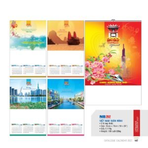 Lịch Treo Tường Nẹp Thiếc 2027 NB Mẫu NB262 (18 x 28 cm) Quà Tặng Khuyến Mại Kích Cầu Cuối Năm in logo doanh nghiệp quà tặng Tết tại Quà Tặng Khuyến Mại KM