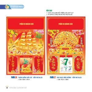 Lịch Bìa Treo 2027 NB Mẫu NB27 (40 x 60cm) Quà Tặng Khuyến Mại Kích Cầu Cuối Năm in logo doanh nghiệp quà tặng Tết tại Quà Tặng Khuyến Mại KM
