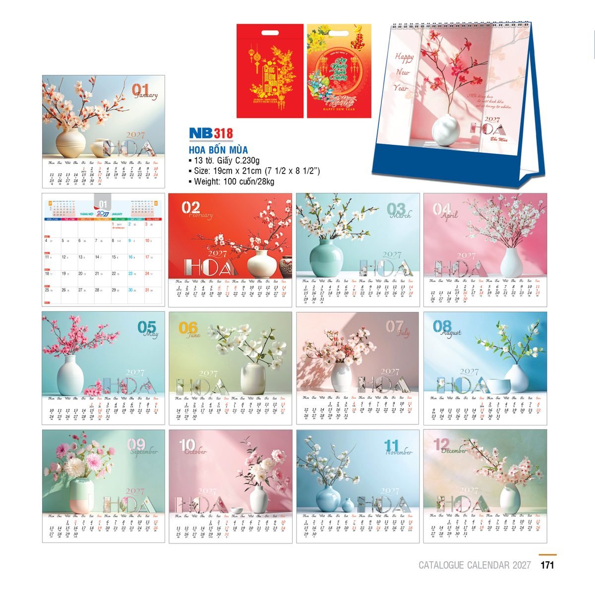 Lịch Bloc 2027 NB Mẫu NB318 (29 x 41 cm) Quà Tặng Khuyến Mại Kích Cầu Cuối Năm Lịch Bloc 2027 NB Mẫu NB318 (29 x 41 cm) Quà Tặng Khuyến Mại Kích Cầu Cuối Năm in logo doanh nghiệp quà tặng Tết tại Quà Tặng Khuyến Mại KM