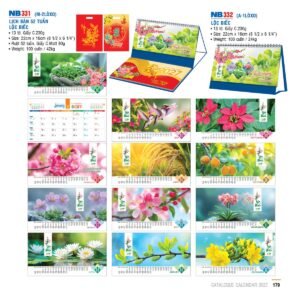 Lịch Để Bàn 2027 NB Mẫu NB332 (16 x 24 cm) Quà Tặng Khuyến Mại Kích Cầu Cuối Năm in logo doanh nghiệp quà tặng Tết tại Quà Tặng Khuyến Mại KM