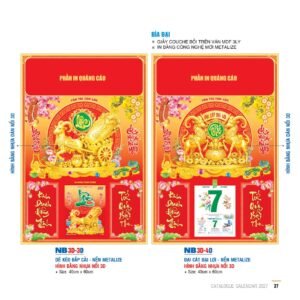 Lịch Bìa Treo 2027 NB Mẫu NB3D3D (29 x 41 cm) Quà Tặng Khuyến Mại Kích Cầu Cuối Năm in logo doanh nghiệp quà tặng Tết tại Quà Tặng Khuyến Mại KM