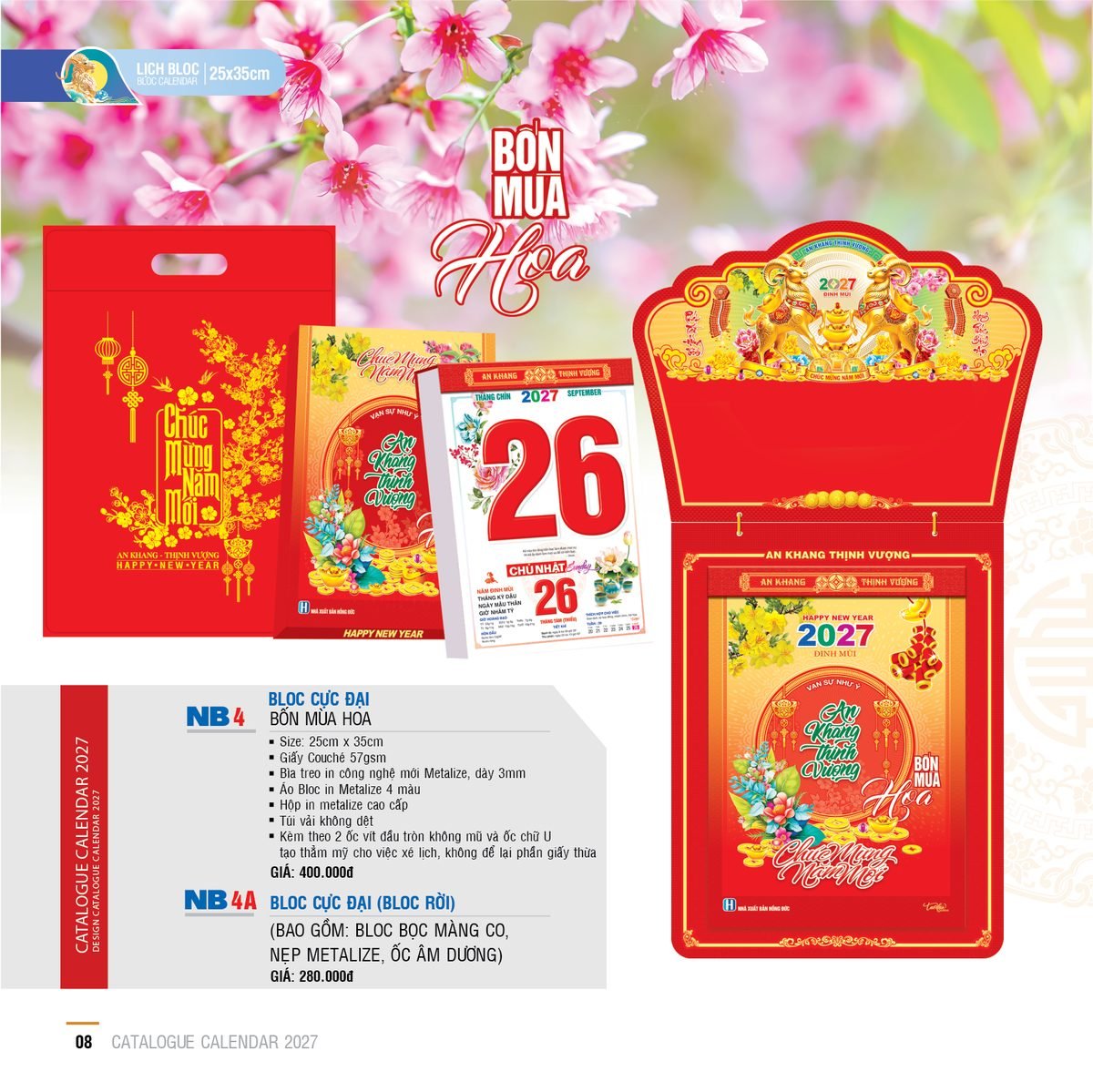 Lịch Bloc Cực Đại 2027 NB Mẫu NB4A (25 x 35cm) Quà Tặng Khuyến Mại Kích Cầu Cuối Năm Lịch Bloc Cực Đại 2027 NB Mẫu NB4A (25 x 35cm) Quà Tặng Khuyến Mại Kích Cầu Cuối Năm in logo doanh nghiệp quà tặng Tết tại Quà Tặng Khuyến Mại KM
