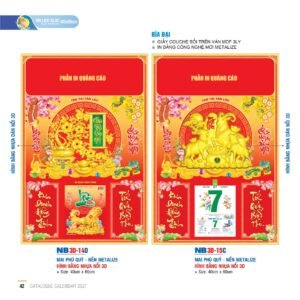Lịch Bìa Treo 2027 NB Mẫu NB-ND3D14D (40 x 60cm) Quà Tặng Khuyến Mại Kích Cầu Cuối Năm