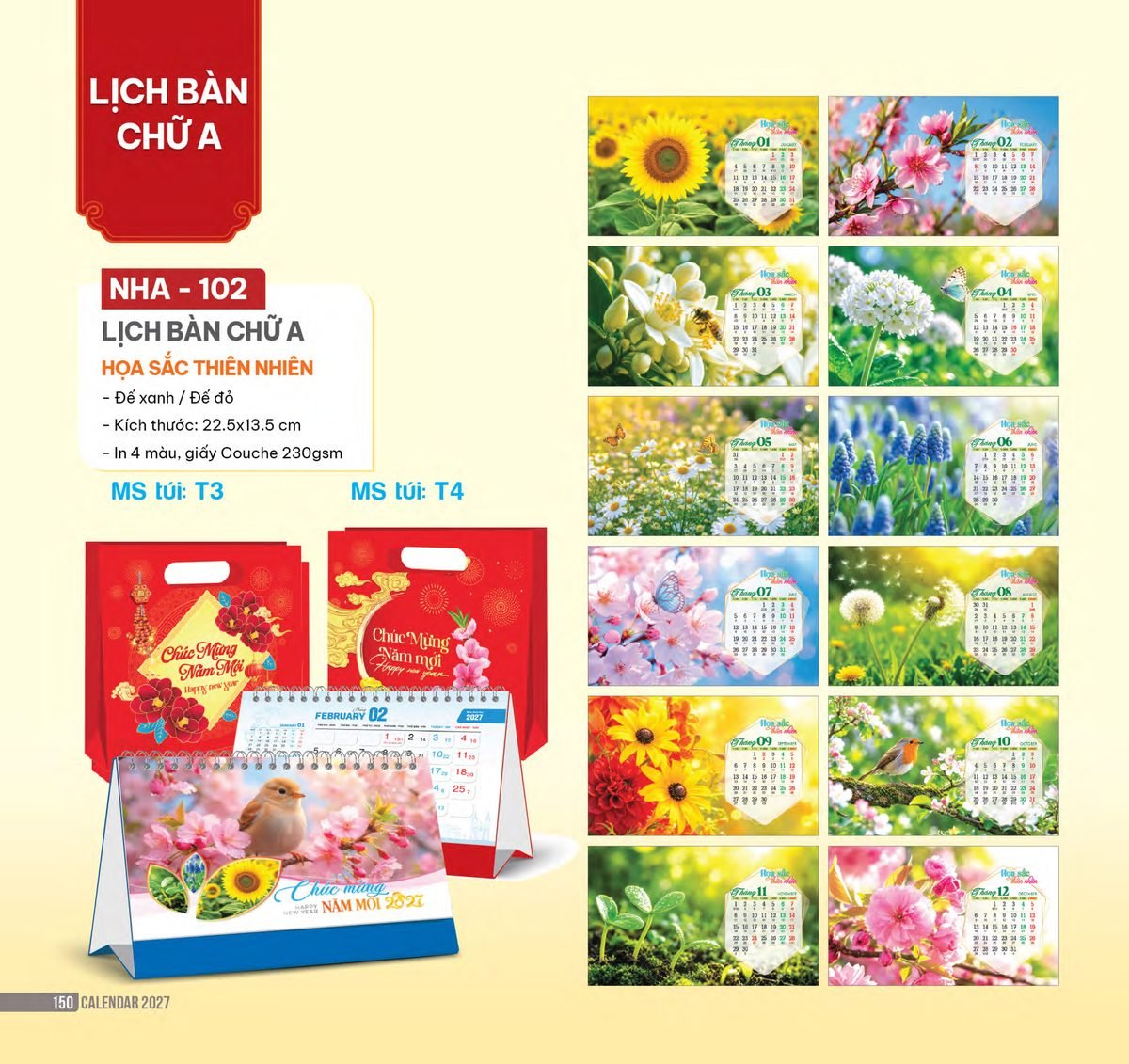 Lịch Bàn Chữ A 2027 NHA Mẫu NHA102 (17 x 19 cm) Quà Tặng Khuyến Mại Kích Cầu Cuối Năm Lịch Bàn Chữ A 2027 NHA Mẫu NHA102 (17 x 19 cm) Quà Tặng Khuyến Mại Kích Cầu Cuối Năm in logo doanh nghiệp quà tặng Tết tại Quà Tặng Khuyến Mại KM