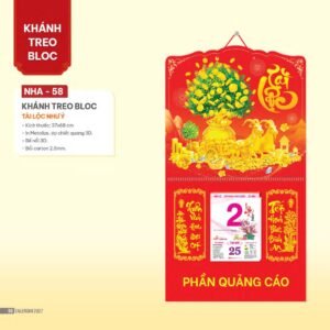 Lịch Bloc 2027 NHA Mẫu NHA58 (37 x 68cm) Quà Tặng Khuyến Mại Kích Cầu Cuối Năm in logo doanh nghiệp quà tặng Tết tại Quà Tặng Khuyến Mại KM