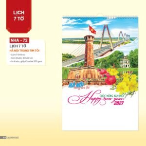Lịch Treo Tường Lò Xo 2027 NHA Mẫu NHA72 (40 x 60cm) Quà Tặng Khuyến Mại Kích Cầu Cuối Năm in logo doanh nghiệp quà tặng Tết tại Quà Tặng Khuyến Mại KM