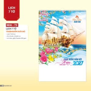 Lịch Treo Tường Lò Xo 2027 NHA Mẫu NHA73 - Thuận Buồm Xuôi Gió (40 x 60cm) Quà Tặng Khuyến Mại Kích Cầu Cuối Năm in logo doanh nghiệp quà tặng Tết tại Quà Tặng Khuyến Mại KM