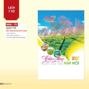 Lịch Treo Tường Lò Xo 2027 NHA Mẫu NHA75 - Việt Nam Rạng Rỡ 4 Mùa (40 x 60cm) Quà Tặng Khuyến Mại Kích Cầu Cuối Năm in logo doanh nghiệp quà tặng Tết tại Quà Tặng Khuyến Mại KM