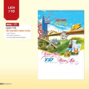 Lịch Treo Tường Lò Xo 2027 NHA Mẫu NHA77 (40 x 60cm) Quà Tặng Khuyến Mại Kích Cầu Cuối Năm in logo doanh nghiệp quà tặng Tết tại Quà Tặng Khuyến Mại KM