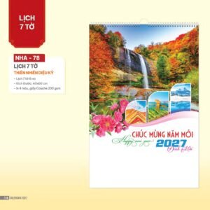 Lịch Treo Tường Lò Xo 2027 NHA Mẫu NHA78 (40 x 60cm) Quà Tặng Khuyến Mại Kích Cầu Cuối Năm in logo doanh nghiệp quà tặng Tết tại Quà Tặng Khuyến Mại KM
