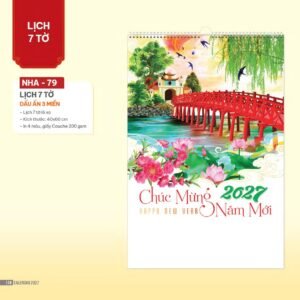 Lịch Treo Tường Lò Xo 2027 NHA Mẫu NHA79 (40 x 60cm) Quà Tặng Khuyến Mại Kích Cầu Cuối Năm in logo doanh nghiệp quà tặng Tết tại Quà Tặng Khuyến Mại KM