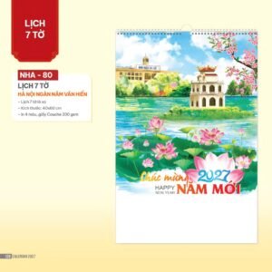 Lịch Treo Tường Lò Xo 2027 NHA Mẫu NHA80 (40 x 60cm) Quà Tặng Khuyến Mại Kích Cầu Cuối Năm in logo doanh nghiệp quà tặng Tết tại Quà Tặng Khuyến Mại KM