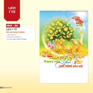Lịch Treo Tường Lò Xo 2027 NHA Mẫu NHA86 (40 x 60cm) Quà Tặng Khuyến Mại Kích Cầu Cuối Năm in logo doanh nghiệp quà tặng Tết tại Quà Tặng Khuyến Mại KM