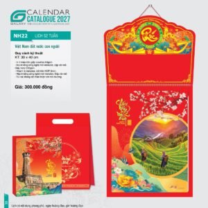 Lịch 52 Tuần 2027 NH Mẫu NH22 (30 x 40cm) Quà Tặng Khuyến Mại Kích Cầu Cuối Năm in logo doanh nghiệp quà tặng Tết tại Quà Tặng Khuyến Mại KM