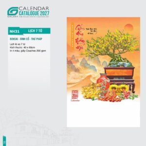 Lịch Treo Tường Lò Xo 7 Tờ 2027 NH Mẫu NH31 (40 x 60cm) Quà Tặng Khuyến Mại Kích Cầu Cuối Năm in logo doanh nghiệp quà tặng Tết tại Quà Tặng Khuyến Mại KM