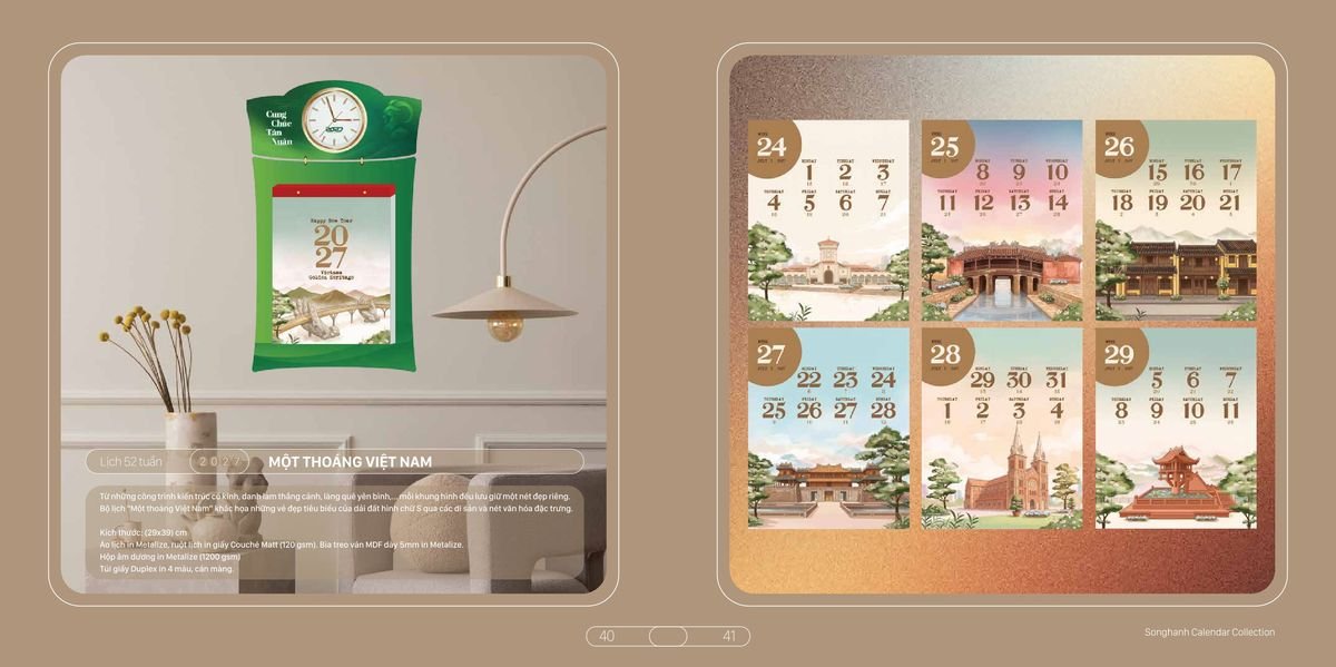 Lịch Bloc Cao Cấp SH 2027 SH15 Quà Tặng Khuyến Mại Kích Cầu Cuối Năm