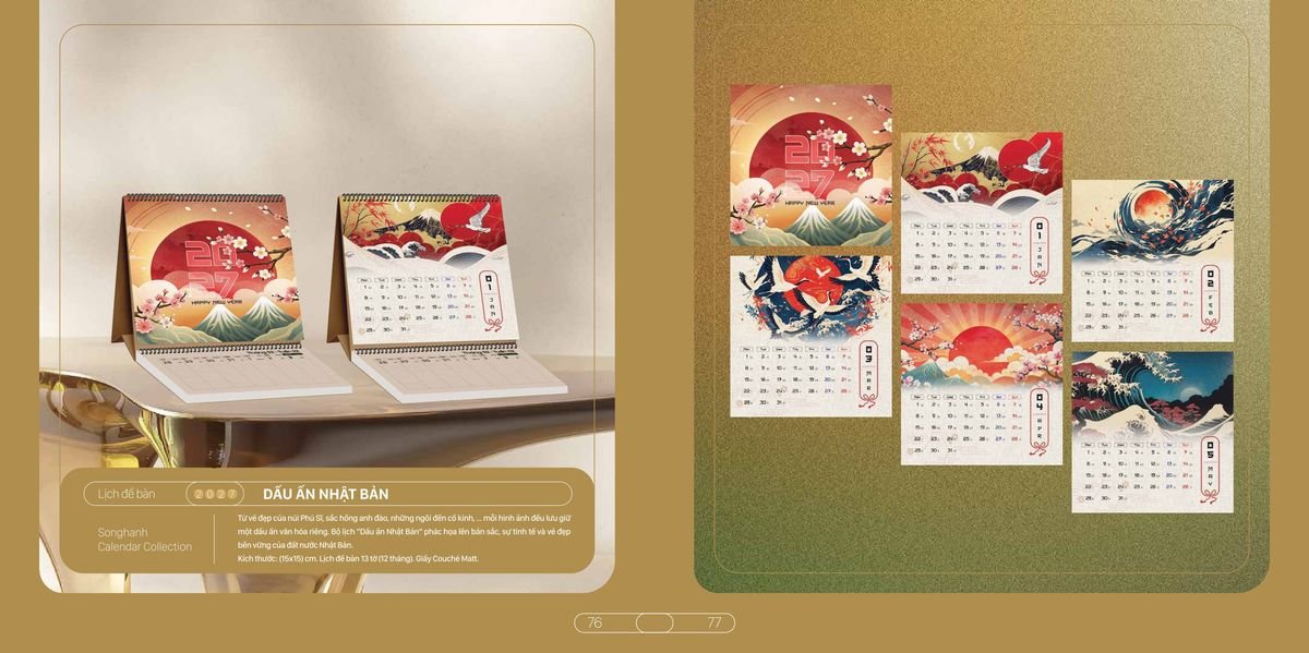Lịch Bloc Cao Cấp SH 2027 SH33 Quà Tặng Khuyến Mại Kích Cầu Cuối Năm