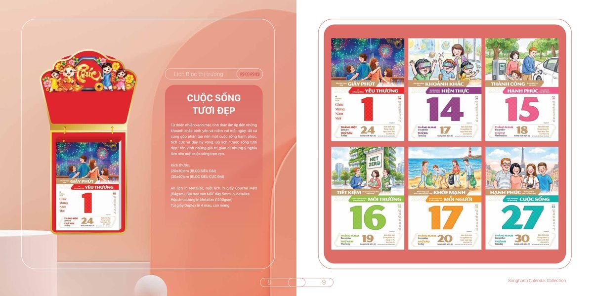 Lịch Bloc Cao Cấp SH 2027 SH45 Quà Tặng Khuyến Mại Kích Cầu Cuối Năm