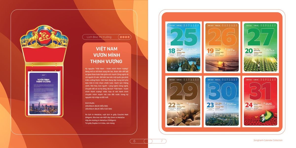 Lịch Bloc Cao Cấp SH 2027 SH46 Quà Tặng Khuyến Mại Kích Cầu Cuối Năm