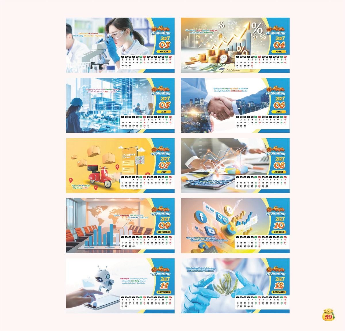 Lịch Bloc Siêu Cực Đại 2027 TDM57 Quà Tặng Khuyến Mại Kích Cầu Cuối Năm