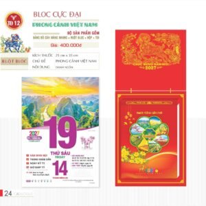 Lịch Bloc Cực Đại 2027 TD Mẫu TD12 (29 x 41 cm) Quà Tặng Khuyến Mại Kích Cầu Cuối Năm in logo doanh nghiệp quà tặng Tết tại Quà Tặng Khuyến Mại KM