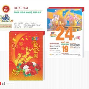 Lịch Bloc 2027 TD Mẫu TD31 (29 x 41 cm) Quà Tặng Khuyến Mại Kích Cầu Cuối Năm in logo doanh nghiệp quà tặng Tết tại Quà Tặng Khuyến Mại KM