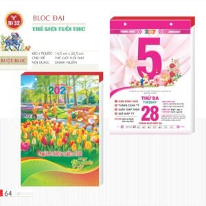 Lịch Bloc 2027 TD Mẫu TD32 (29 x 41 cm) Quà Tặng Khuyến Mại Kích Cầu Cuối Năm in logo doanh nghiệp quà tặng Tết tại Quà Tặng Khuyến Mại KM