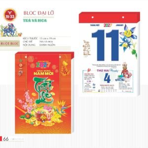 Lịch Bloc 2027 TD Mẫu TD33 (29 x 41 cm) Quà Tặng Khuyến Mại Kích Cầu Cuối Năm in logo doanh nghiệp quà tặng Tết tại Quà Tặng Khuyến Mại KM