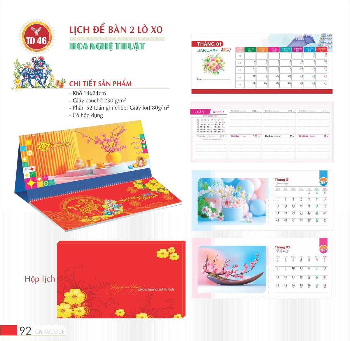 Lịch Để Bàn 2027 TD Mẫu TD46 (14 x 24cm) Quà Tặng Khuyến Mại Kích Cầu Cuối Năm Lịch Để Bàn 2027 TD Mẫu TD46 (14 x 24cm) Quà Tặng Khuyến Mại Kích Cầu Cuối Năm in logo doanh nghiệp quà tặng Tết tại Quà Tặng Khuyến Mại KM