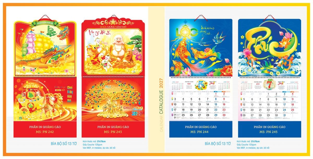 Lịch 13 Tờ TPN13T04 Quà Tặng Khuyến Mại Kích Cầu Cuối Năm