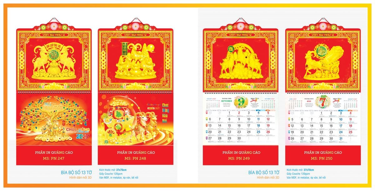 Lịch 13 Tờ TPN13T06 Quà Tặng Khuyến Mại Kích Cầu Cuối Năm