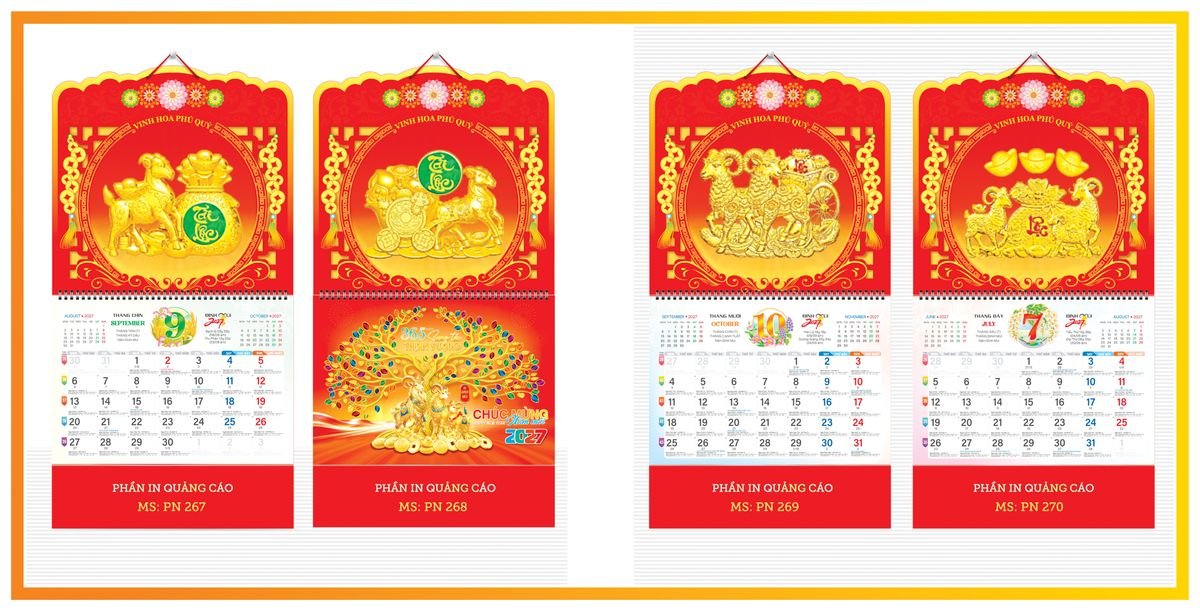 Lịch 13 Tờ TPN13T11 Quà Tặng Khuyến Mại Kích Cầu Cuối Năm